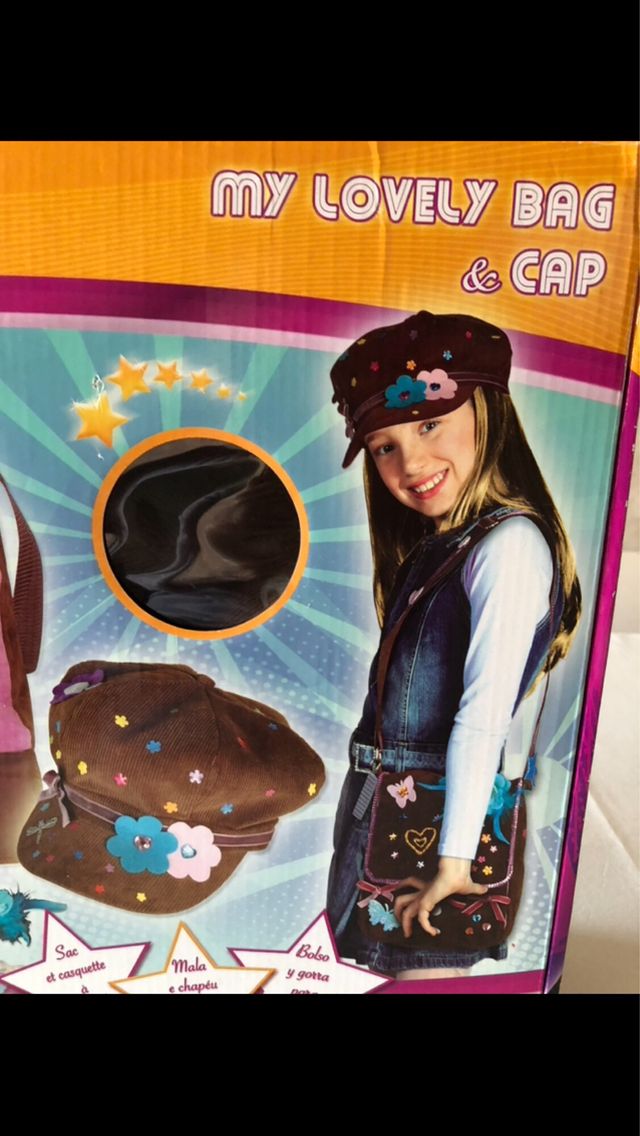 Juego manualidad , personalizar bolso y gorro