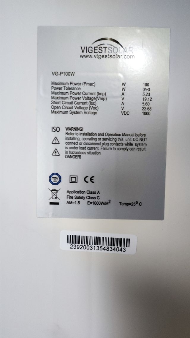 KIT SOLAR 100 W 12 V 