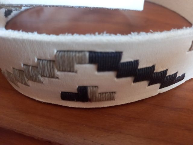 Cintura in cuoio argentino lavorata a ma