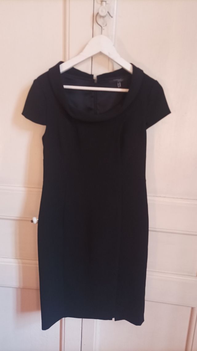 Vestido negro de crepe Marella Rosati