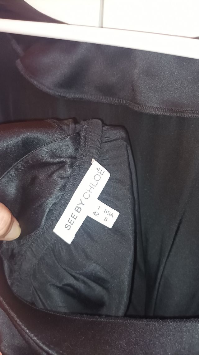 Vestido See by Chloe negro raso