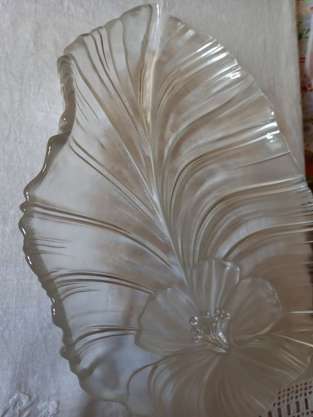 Badeja de cristal hoja