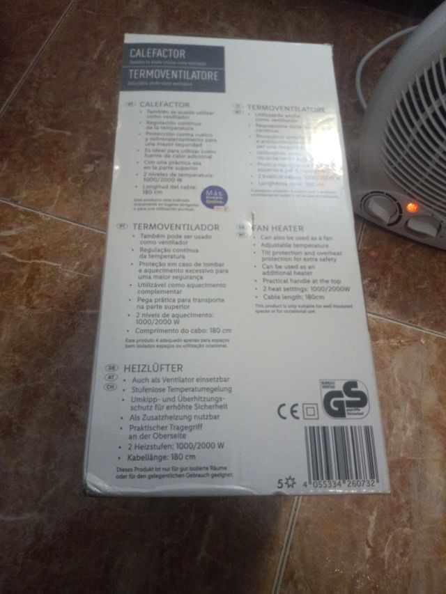 Calefactor termo ventilador