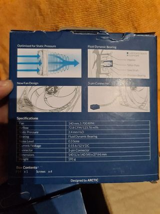 Lote 5 Ventiladores 140MM Arctic P14