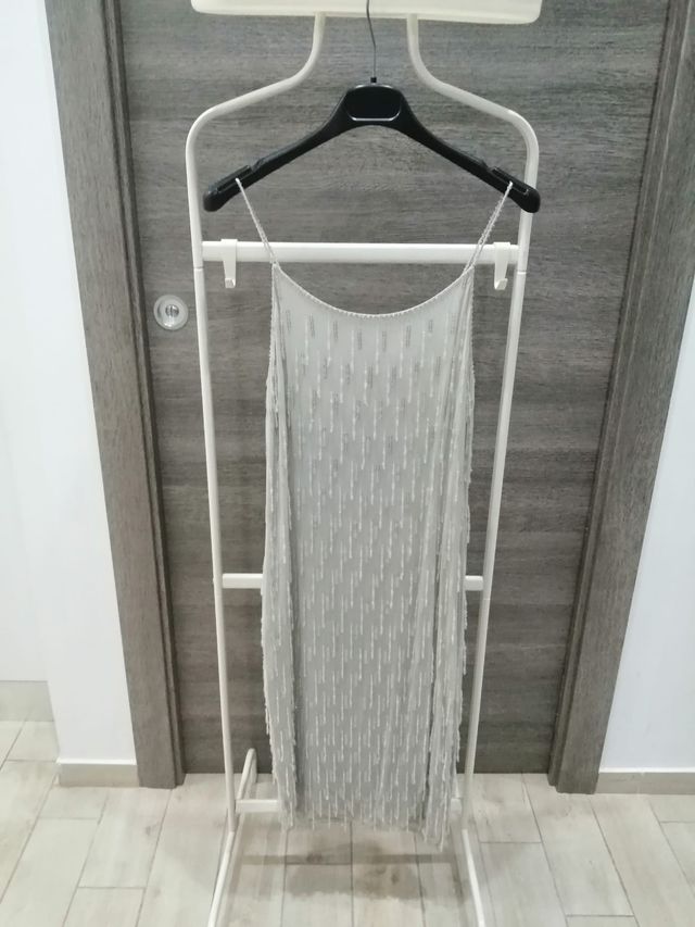 Vestito Charleston grigio perla ,taglia 42 italian