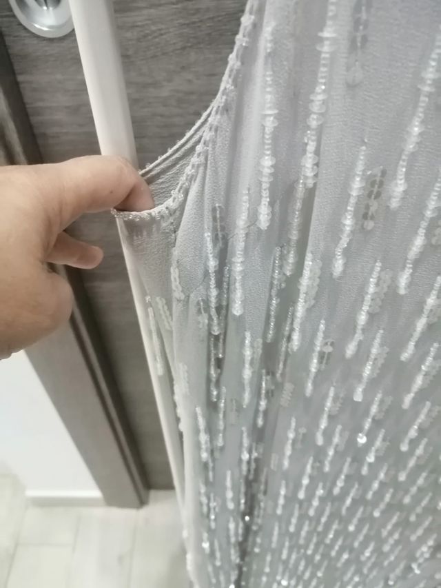 Vestito Charleston grigio perla ,taglia 42 italian