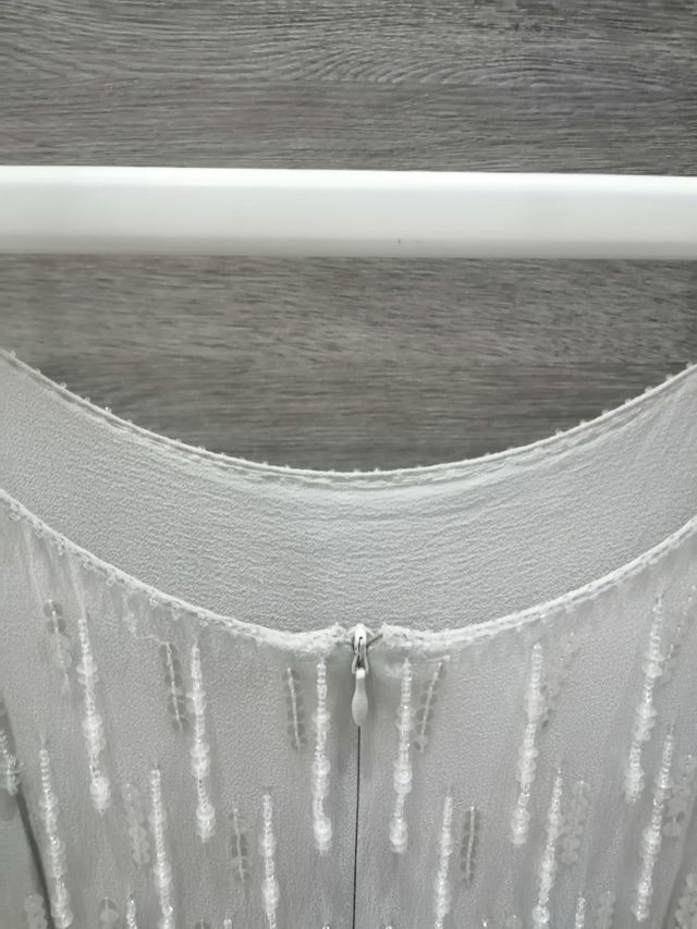 Vestito Charleston grigio perla ,taglia 42 italian