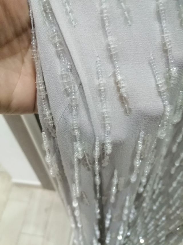 Vestito Charleston grigio perla ,taglia 42 italian