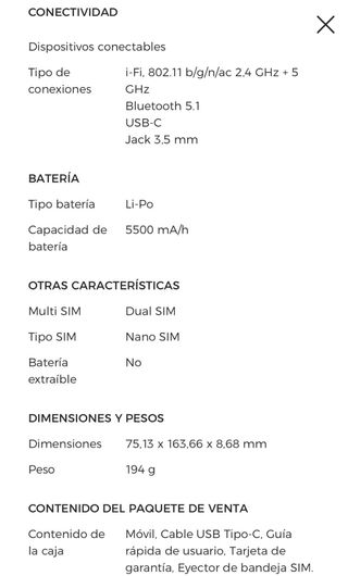 smartphone HONOR 70 Lite 5G Azul 128GB