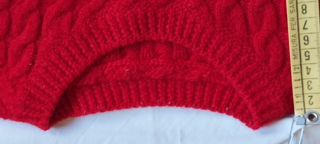 Maglione donna rosso pura lana fatto a mano