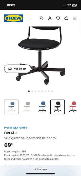 Silla esceitorio ÖRFJÄLL Ikea