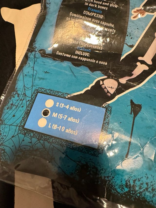 Disfraz esqueleto 5-7 años