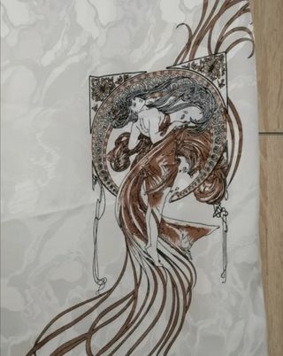 Falda blanca de seda vintage