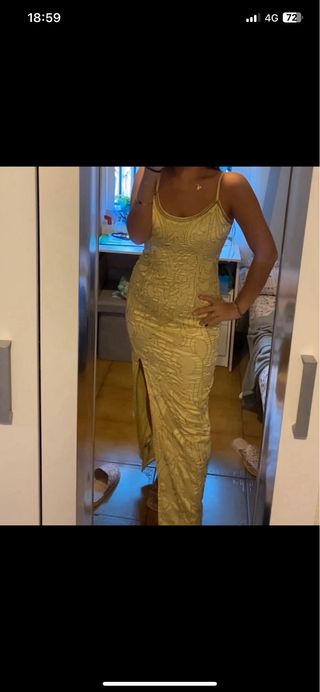 vestido amarillo de fiesta