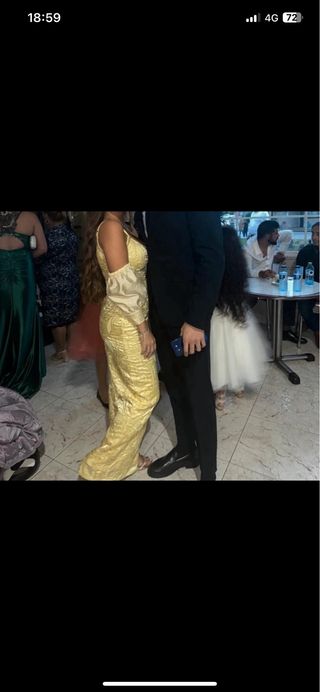 vestido amarillo de fiesta