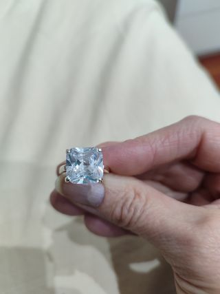 Anillo plata y circonita.