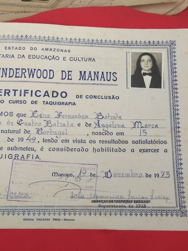 Certificado Taquigrafia 1973 25 €