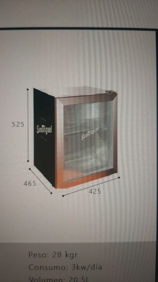 Nevera pequeña puerta de cristal