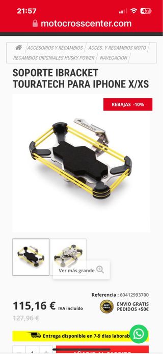 Soporte Telefono KTM Ibracket Touratech