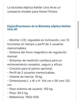 bicicleta eliptica kettler