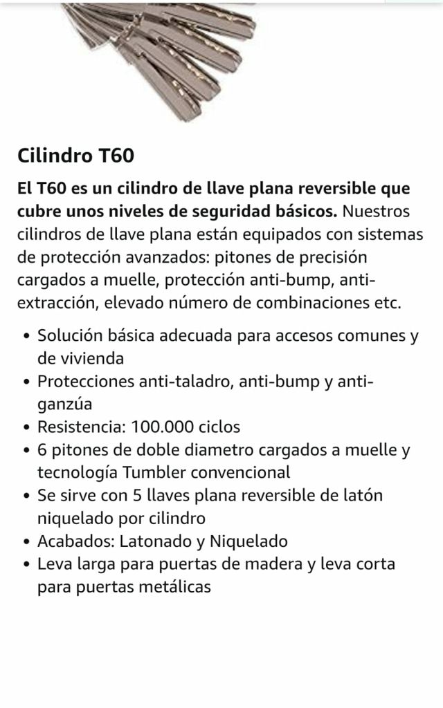 Cilindro de seguridad-Tesa