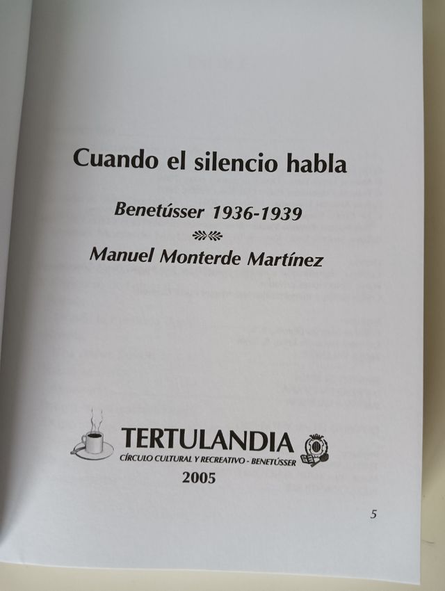 CUANDO EL SILENCIO HABLA BENETÚSSER 1936 - 1939 