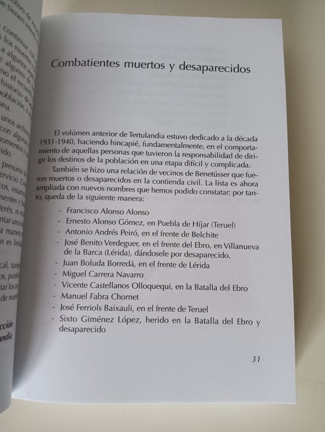 CUANDO EL SILENCIO HABLA BENETÚSSER 1936 - 1939 
