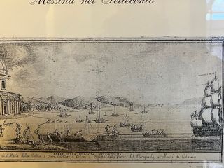 Stampa con veduta di Messina