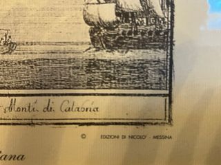 Stampa con veduta di Messina