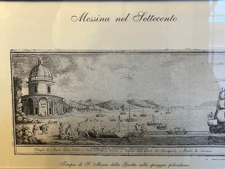 Stampa con veduta di Messina