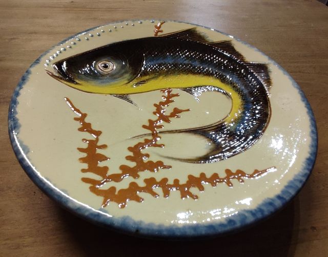 Piatto ceramica vintage firmato