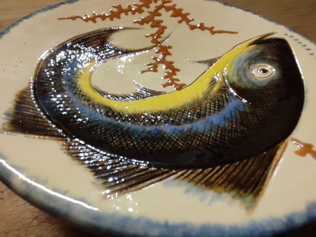 Piatto ceramica vintage firmato