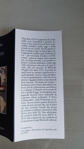 Libro Terza liceo 1939