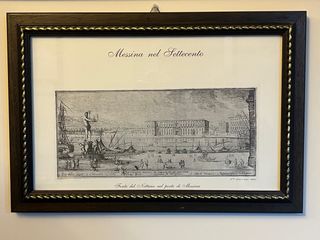 Stampa con veduta di Messina