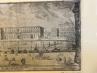 Stampa con veduta di Messina