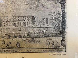 Stampa con veduta di Messina