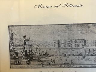 Stampa con veduta di Messina