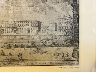 Stampa con veduta di Messina