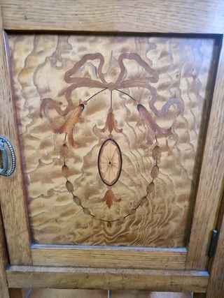 Antigüedades SXIX tocador mesita y sillas