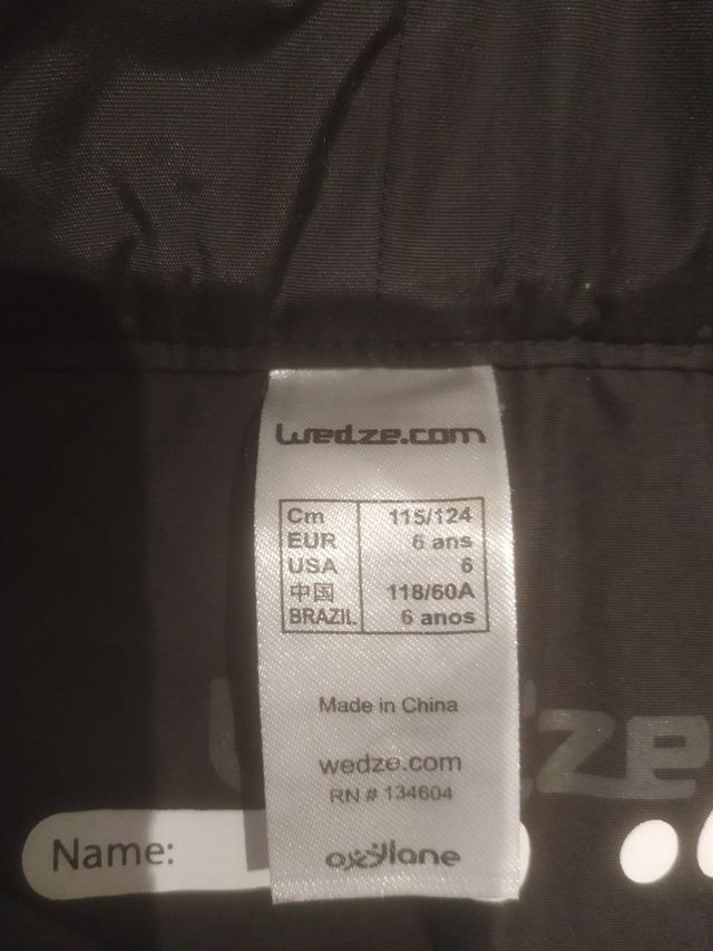 Pantalones esquí niño 6 años 