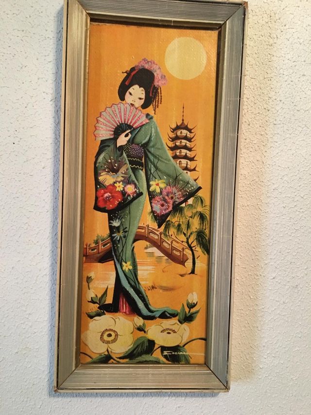 Jarrón con motivos japoneses