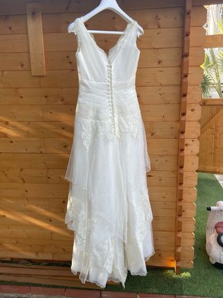 Vestido blanco Novia Villais Moda Nupcial.