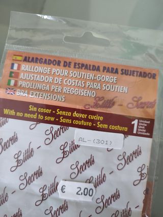 Lote 4 alargadores sujetador 1 corchete