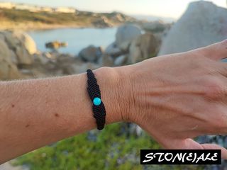 Bracciale in macrame con apatite