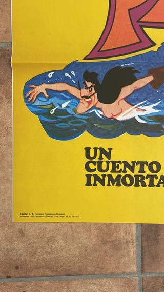 PETER PAN POSTER ORIGINAL REPOSICIÓN 1977