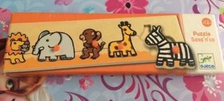 Puzzle animales en madera, Djeco