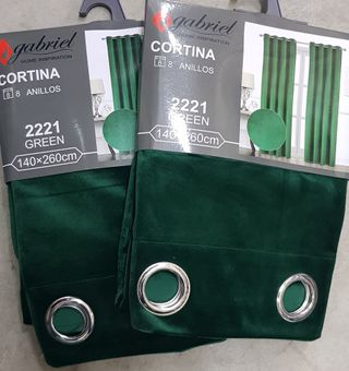 cortenas terciopelo verde botella 2 de 140x260 cm