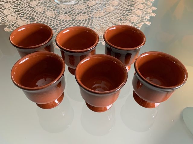6 bicchieri argilla smaltata