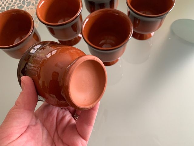 6 bicchieri argilla smaltata
