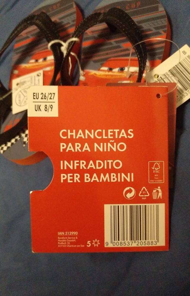 Chancletas niño talla 26/27